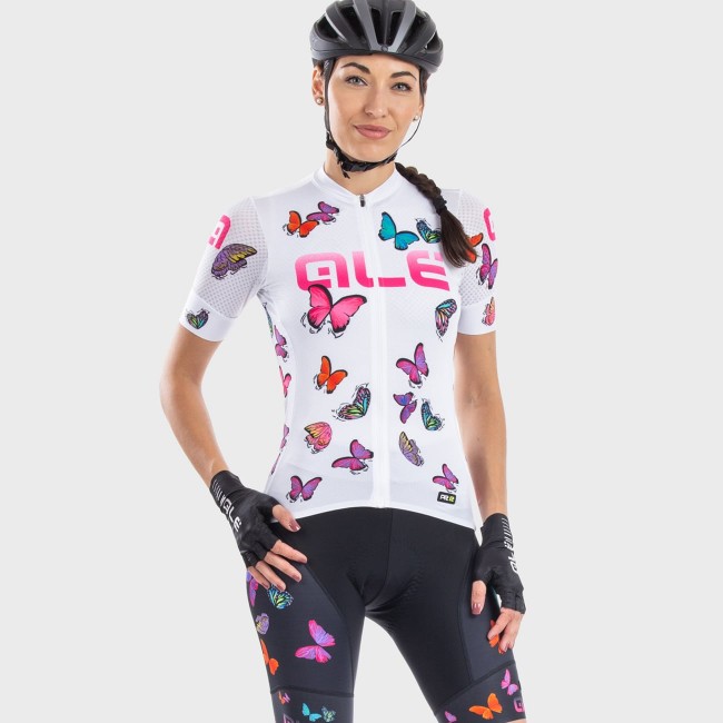 ALE BUTTERFLY LADY Radtrikot Damen kurzarm weiß ALE BUTTERFLY LADY Radtrikot Damen kurzarm weiß