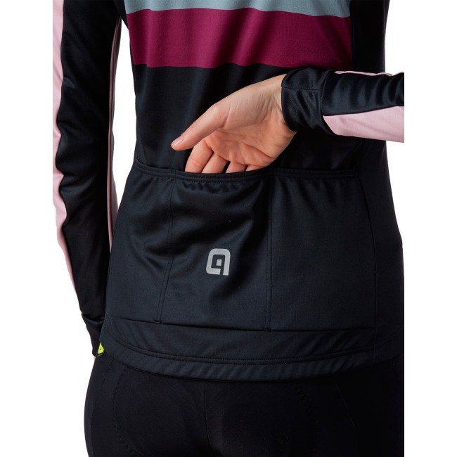 ALE CHAOS Retro Radtrikot Damen langarm schwarz/rosa ALE CHAOS Retro Radtrikot Damen langarm schwarz/rosa