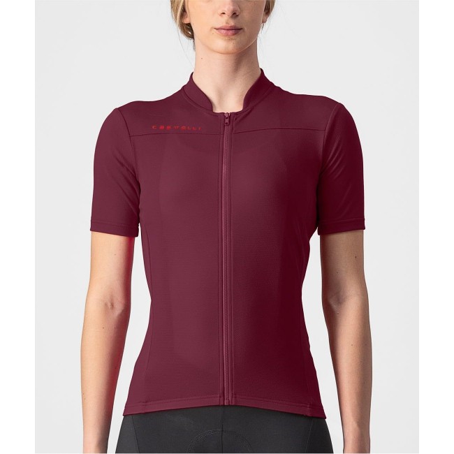 ANIMA 3-Radtrikot Damen kurzarm bordeaux