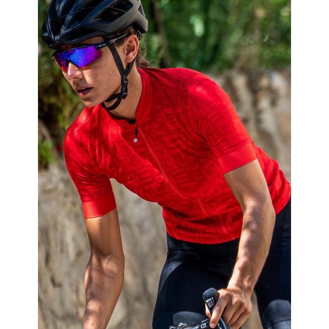 Promessa Jacquard Radtrikot Damen kurzarm rot Promessa Jacquard Radtrikot Damen kurzarm rot