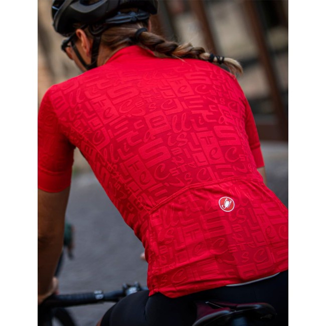 Promessa Jacquard Radtrikot Damen kurzarm rot Promessa Jacquard Radtrikot Damen kurzarm rot