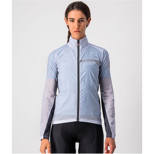 SQUADRA STRETCH W JACKET-Damen Fahrrad Windjacke silber-grau