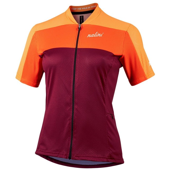 Lady Country Jersey MTB Trikot Damen kurzarm bordeaux rot/orange (E21-4110)