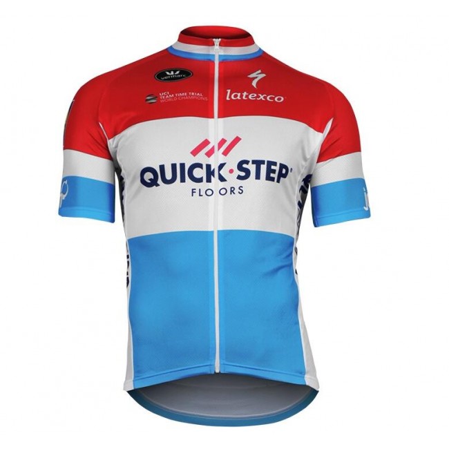 2017-2018 QUICK-STEP FLOORS Champion von Luxemburg Radtrikot Kurzarm Radtrikot Kaufen