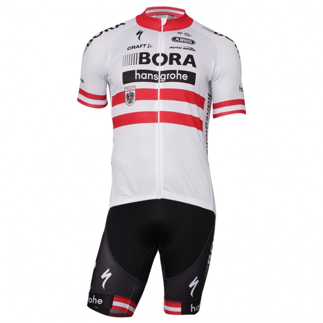 2017-2018 Bora Hansgrohe Österreichischer Meister Fahrradbekleidung Radtrikot Satz Kurzarm+Kurz Radtrikot Kaufen