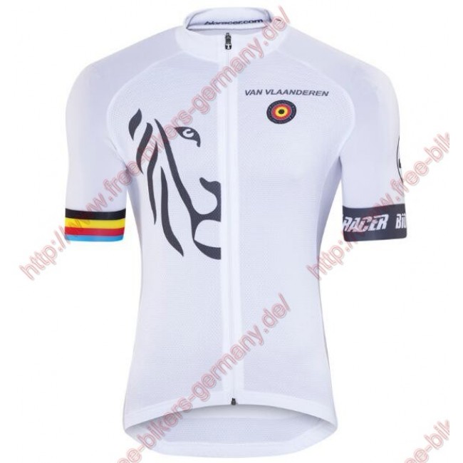 Radsport Bioracer Van Vlaanderen Weiß schwarz 2018 Trikot Kurzarm Radtrikot Kaufen