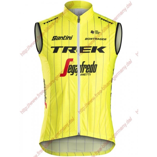 Radsport TREK-SEGAFREDO 2018 fluo gelb Windstopper ärmelloses Trikot Kurz Radtrikot Kaufen