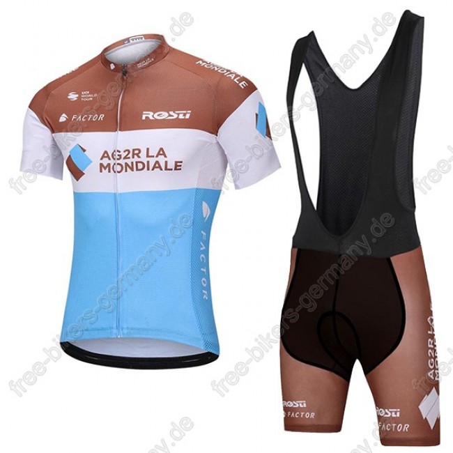 AG2R La Mondiale Radbekleidung Satz Trikot Kurzarm+Trägerhosen  Radtrikot Kaufen