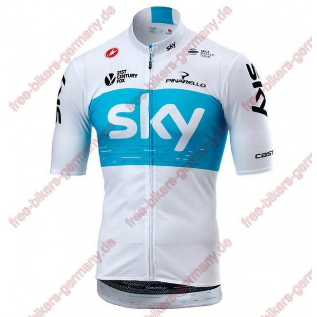 Profiteam 2018 TEAM SKY Weiß Trikot Kurzarm Outlet Radtrikot Kaufen