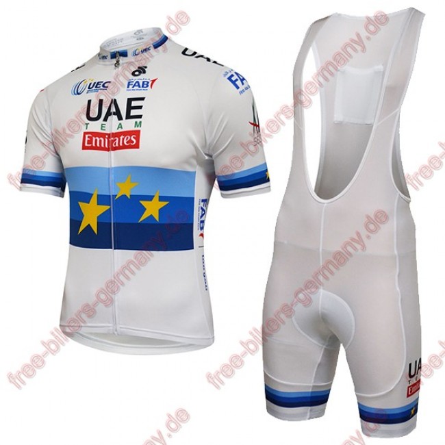 Profiteam 2018 UAE EUROPEAN CHAMPION Radbekleidung Satz Trikot Kurzarm+Trägerh Radtrikot Kaufen