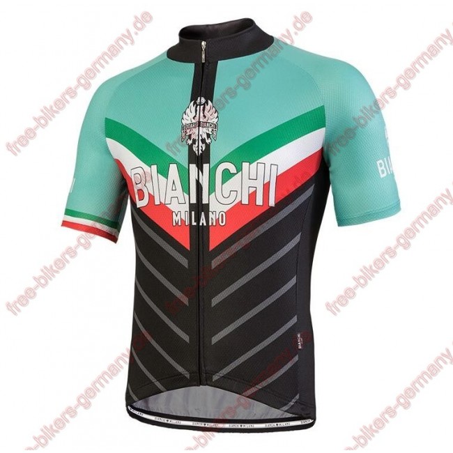 Profiteam 2018 Bianchi Milano Tiera Blau schwarz Trikot Kurzarm 33016BB Radtrikot Kaufen