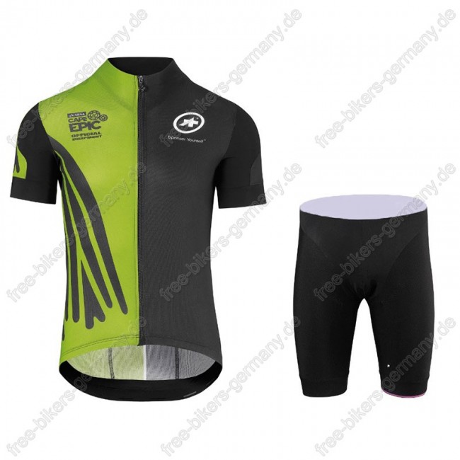 Assos SS.Capeepicx Equipe Trikot Kurzarm+Fahrradhose Grün schw Radtrikot Kaufen