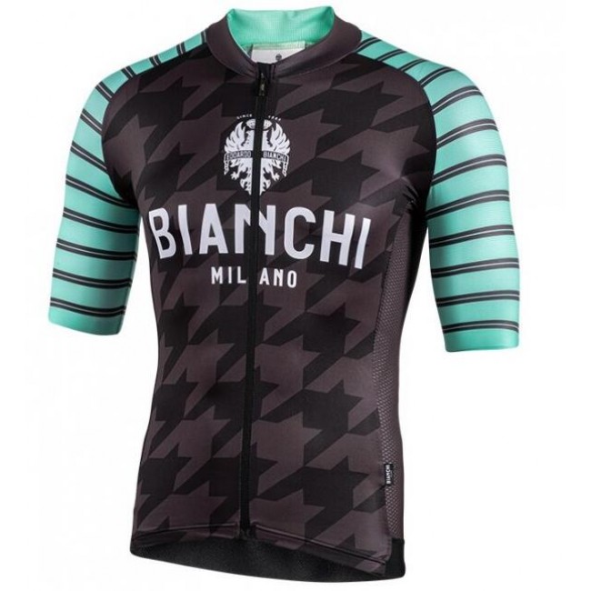 Fahrradbekleidung Radsport 2020 BIANCHI MILANO Flumini Trikot Kurzarm Outlet schwarz/Grün Radtrikot Kaufen