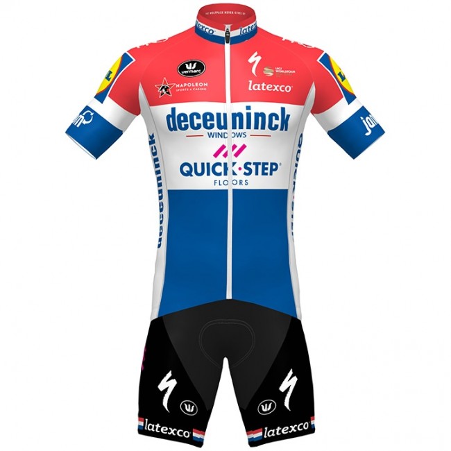 Fahrradbekleidung Radsport 2020 DECEUNINCK QUICK-STEP Dutch Champion Radbekleidung Satz Trikot Kurzarm+Fahrradhose Se Radtrikot Kaufen