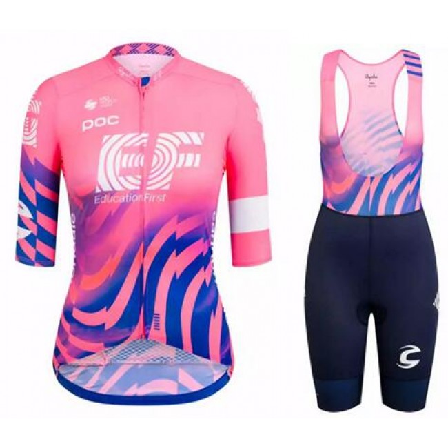 Fahrradbekleidung Radsport 2020 Damen EF Education First Radbekleidung Satz Trikot Kurzarm+Trägerhosen Se Radtrikot Kaufen