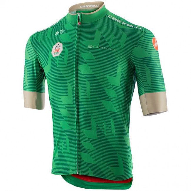 Fahrradbekleidung Radsport 2020 UAE Tour Trikot Kurzarm Outlet Grün Radtrikot Kaufen