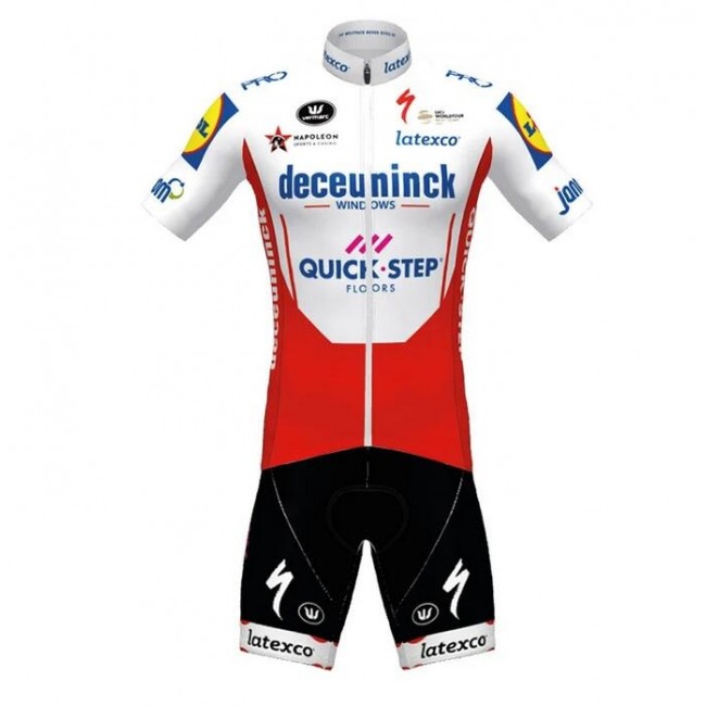 Fahrradbekleidung Radsport 2020 DECEUNINCK QUICK-STEP TdF Radbekleidung Satz Trikot Kurzarm+Trägerhosen Set Outlet  Radtrikot Kaufen
