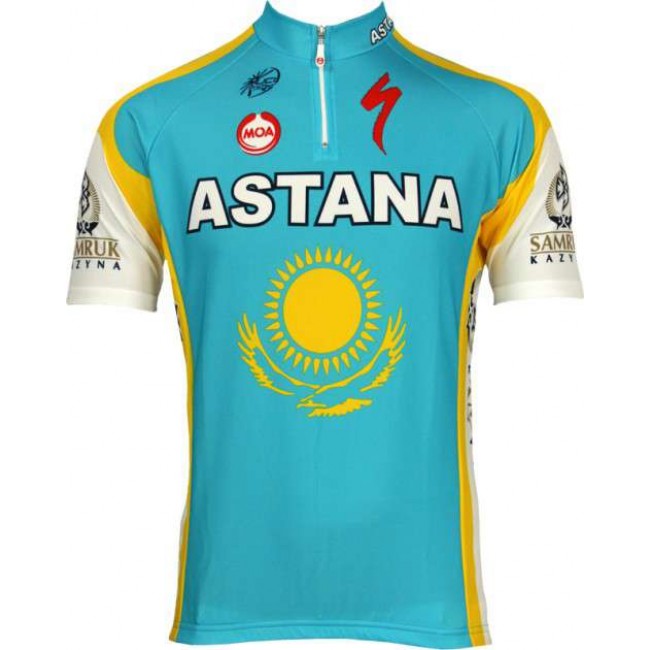 Astana 2010 Kurzarmtrikot mit kurzem Reißverschluss