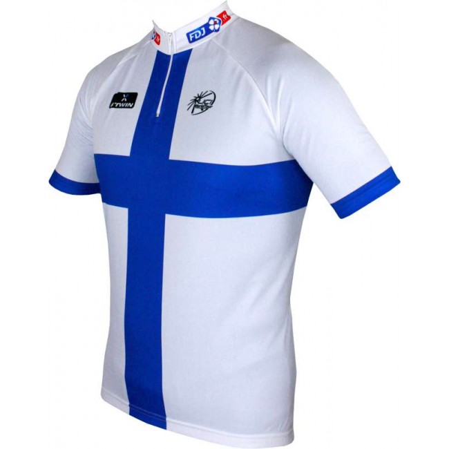 FRANCAISE DES JEUX (FDJ) Finnischer Meister 2014/2015 Kurzarmtrikot (kurzer Reißverschluss) -B'TWIN Radsport-Profi-Team
