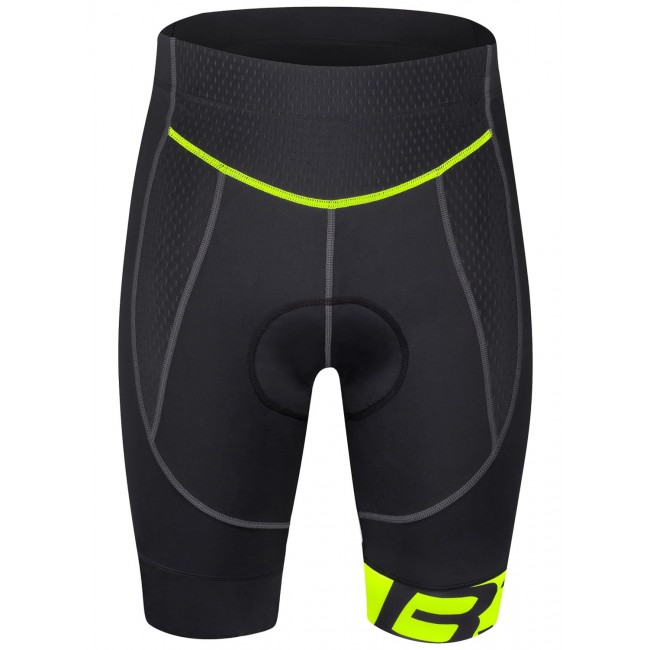B30 Radhose kurz schwarz/neongelb