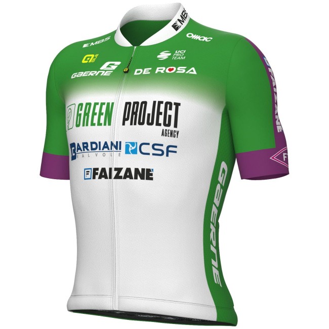 Green Project-Bardiani Csf-Faizane' 2023 Radtrikot kurzarm (langer RV)-ALE Radsport-Profi-Team