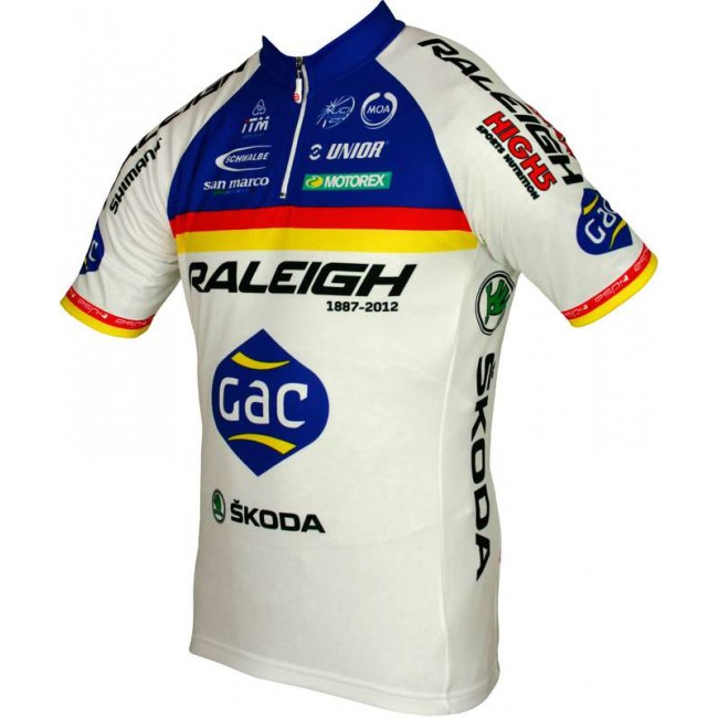 RALEIGH 2012 Radsport-Profi-Team-Kurzarmtrikot mit kurzem Reißverschluss RALEIGH 2012 Radsport-Profi-Team-Kurzarmtrikot mit kurzem Reißverschluss