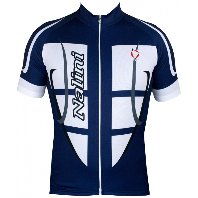 STEEL JERSEY Radtrikot kurzarm blau/weiß