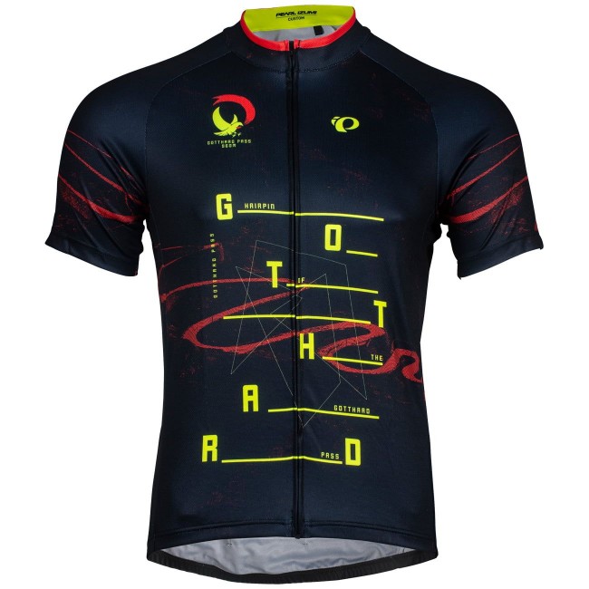 CLASSIC Gotthard Pass Radtrikot kurzarm schwarz