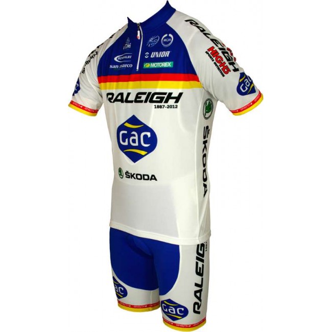 RALEIGH 2012 Radsport-Profi-Team-Kurzarmtrikot mit kurzem Reißverschluss RALEIGH 2012 Radsport-Profi-Team-Kurzarmtrikot mit kurzem Reißverschluss