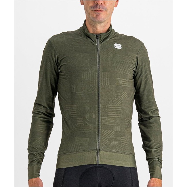 LOOM THERMAL JERSEY Radtrikot langarm grün