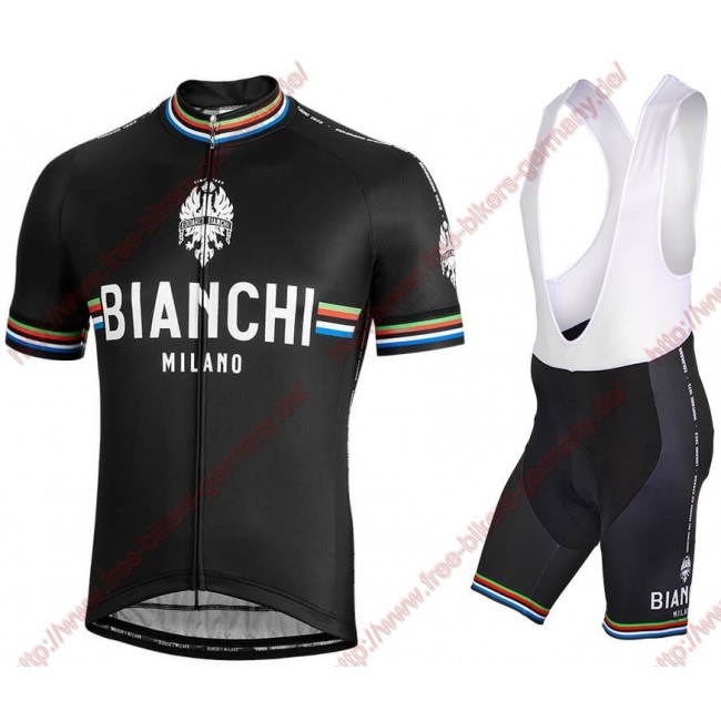 Profiteams BIANCHI MILANO New Pride black Radbekleidung Satz Trikot Kurzarm+Trägerhosen Se Radtrikot Kaufen