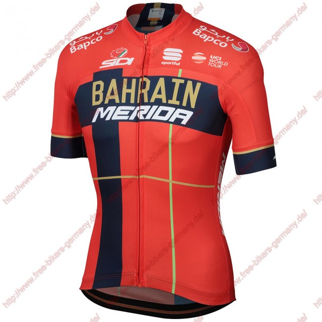 Profiteams Team Bahrain Merida 2019 Trikot Kurzarm Outlet Radtrikot Kaufen
