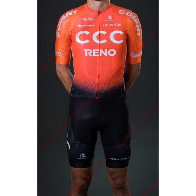 Profiteams CCC Team Reno Orange 2019 Radbekleidung Satz Trikot Kurzarm+Trägerhosen Se Radtrikot Kaufen