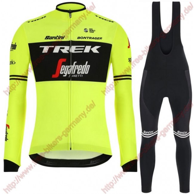 Profiteams Trek Segafredo 2019 training Fluo gelb Radsport Fahrradbekleidung Trikot Langarm+Lang Tr Radtrikot Kaufen