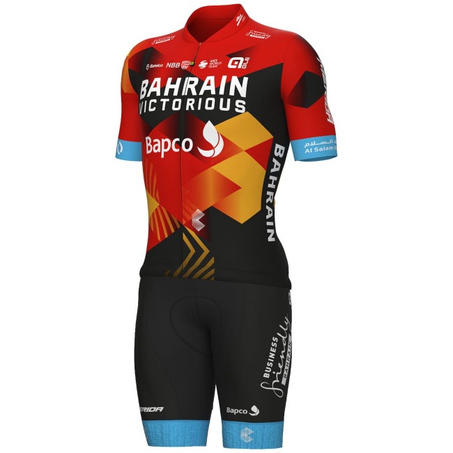 Bahrain Victorious 2023 Set(Kurzarmtrikot+Trägerhose)-ALE Radsport-Profi-Team Radtrikot Kaufen