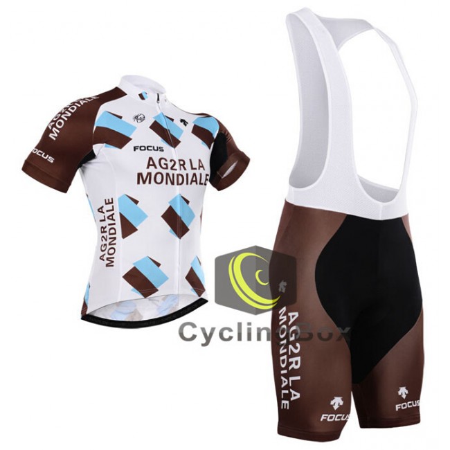 2015 Ag2r La Mondiale Fahrradbekleidung Satz Fahrradtrikot Kurzarm Trikot und Kurz Trägerhose Radtrikot Kaufen