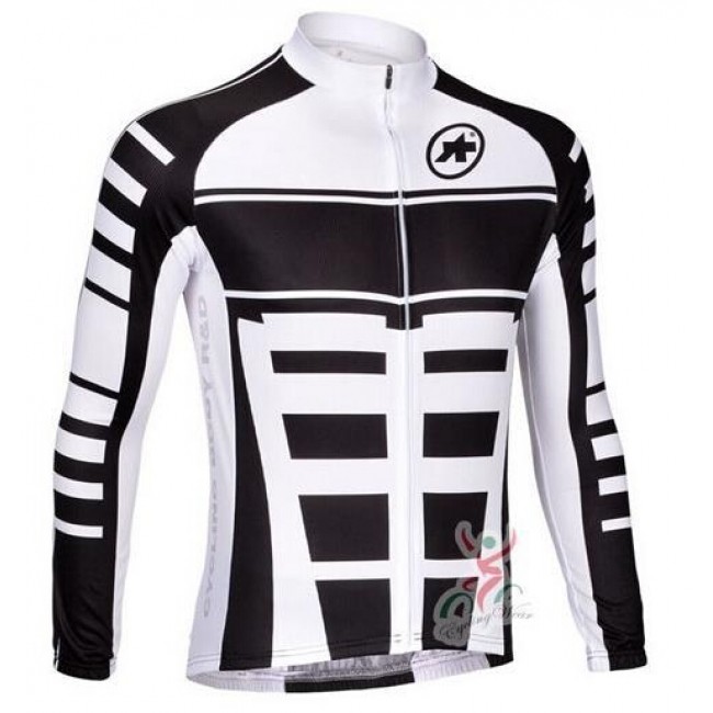 2015 ASSOS Weiß schwarz Fahrradtrikot Langarm Radtrikot Kaufen