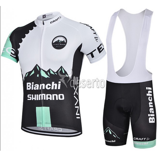 2015 Bianchi Shimano Fahrradbekleidung Satz Fahrradtrikot Kurzarm Trikot und Kurz Trägerhose Radtrikot Kaufen
