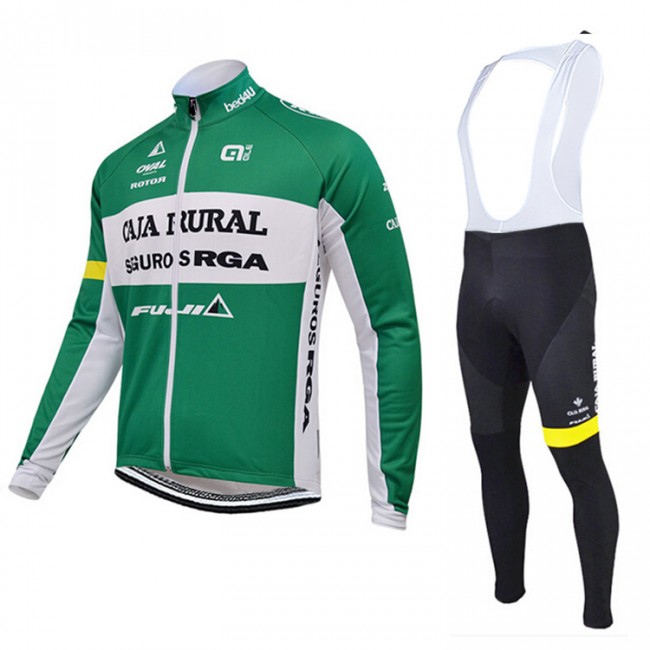 2015 CAJA RURAL Fahrradbekleidung Radtrikot Satz Langarm und Lange Trägerhose Radtrikot Kaufen