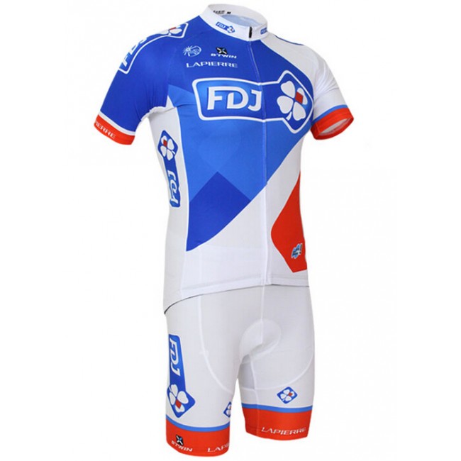 2015 FDJ Radbekleidung Radtrikot Kurzarm und Fahrradhosen Kurz Radtrikot Kaufen