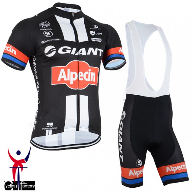 2015 GIANT-ALPECIN Radtrikot Kurzarm schwarz und Kurz Trägerhose Radtrikot Kaufen