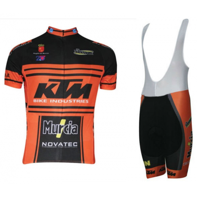 2015 KTM Fahrradbekleidung Satz Fahrradtrikot Kurzarm Trikot und Kurz Trägerhose Schwarz orange Radtrikot Kaufen