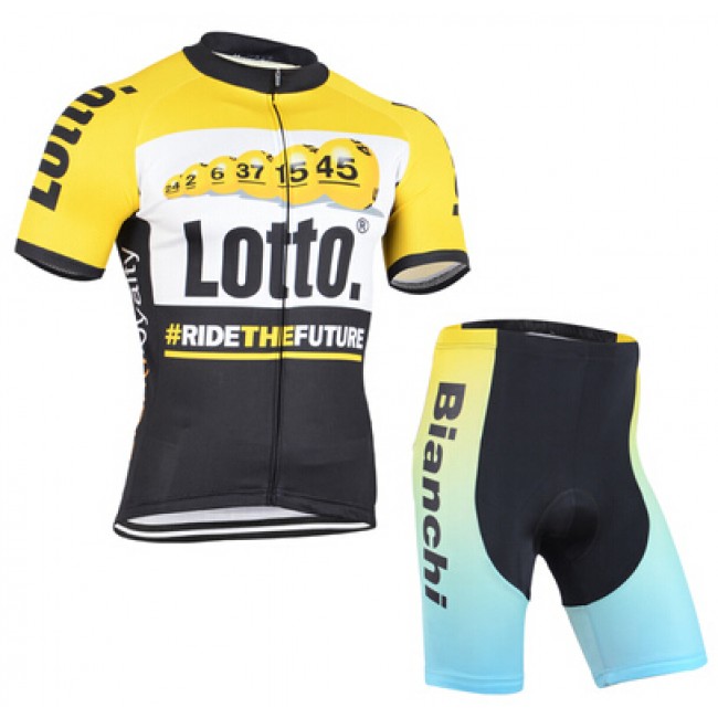 2015 Lotto fahrradbekleidung Satz Radtrikot Kurzarm und Bianchi Kurz Radhose Radtrikot Kaufen