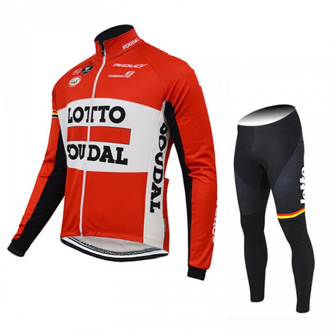 2015 Lotto Soudal Fahrradbekleidung Radtrikot Satz Langarm und Lange Fahrradhose Radtrikot Kaufen