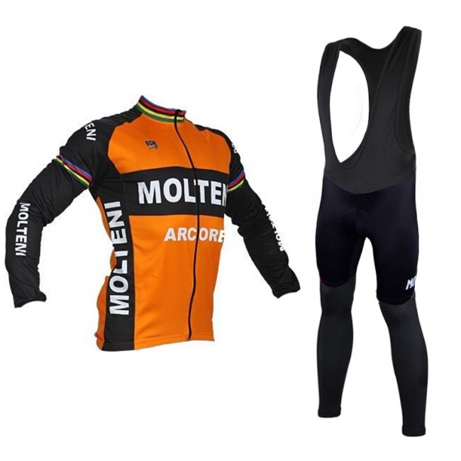 2015 MOLTENI RETRO Long Fahrradbekleidung Radtrikot Satz Langarm und Lange Trägerhose Radtrikot Kaufen