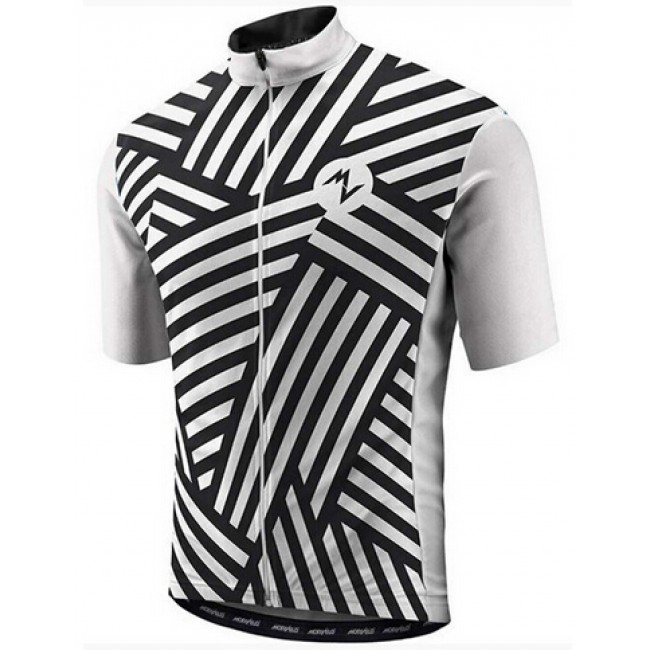 2015 MORVELO Radtrikot Kurzarm schwarz Weiß Radtrikot Kaufen