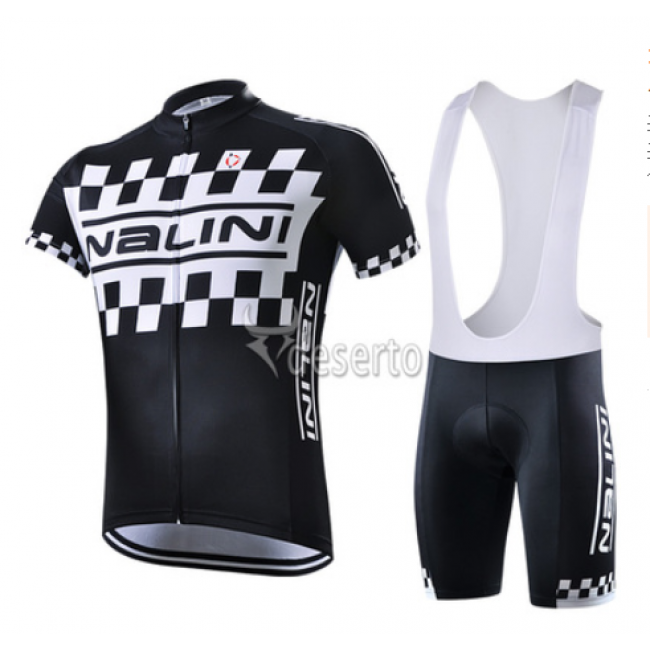 2015 Nalini Racing-Drapeau Schwarz Fahrradbekleidung Satz Fahrradtrikot Kurzarm Trikot und Kurz Trägerhose Radtrikot Kaufen