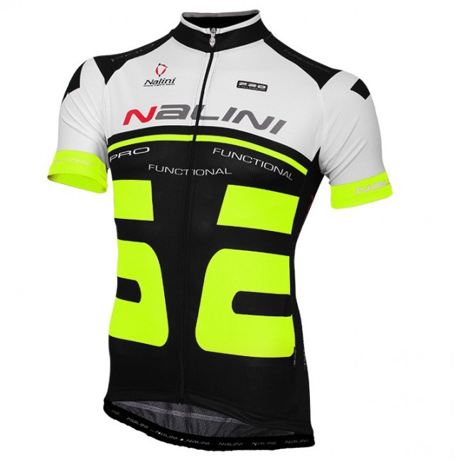 2015 Nalini Bao Weiß-Schwarz Fluo Radtrikot Kurzarm Radtrikot Kaufen