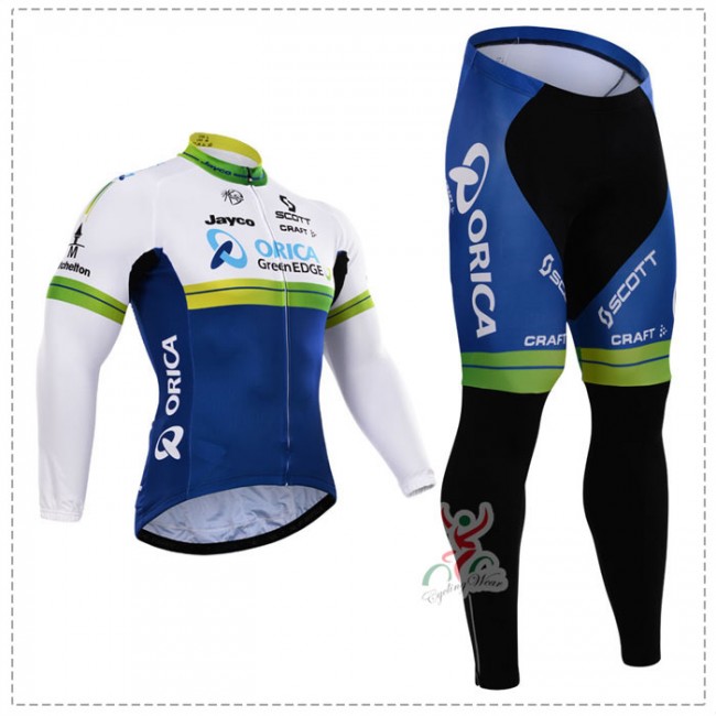 2015 Orica Greenedge Fahrradbekleidung Radtrikot Satz Langarm und Lange Fahrradhose Radtrikot Kaufen