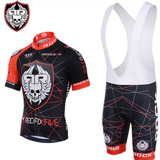 2015 Rock Racing Fahrradbekleidung Satz Fahrradtrikot Kurzarm Trikot und Kurz Trägerhose rot Radtrikot Kaufen